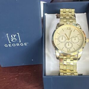 George Gold Men's Watch with Roman Numerals